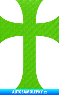 Samolepka Křesťanský kříž 002 3D karbon zelený kawasaki