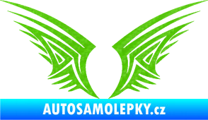 Samolepka Křídla 005 3D karbon zelený kawasaki