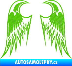 Samolepka Křídla 006 3D karbon zelený kawasaki