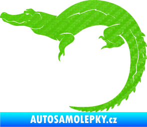 Samolepka Krokodýl 001 levá 3D karbon zelený kawasaki