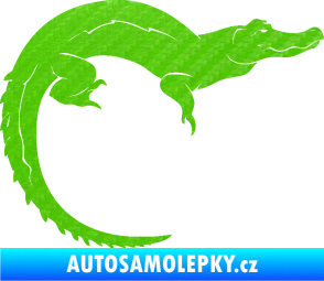 Samolepka Krokodýl 001 pravá 3D karbon zelený kawasaki