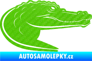 Samolepka Krokodýl 004 pravá 3D karbon zelený kawasaki