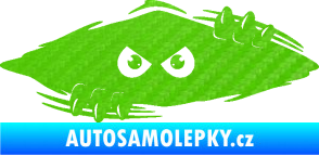 Samolepka Kuk 003 levá šmírák 3D karbon zelený kawasaki