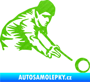 Samolepka Kulečník 001 pravá hráč s tágem 3D karbon zelený kawasaki