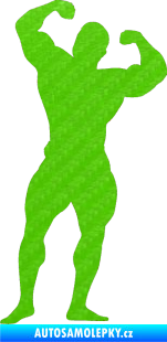 Samolepka Kulturista 003 levá 3D karbon zelený kawasaki