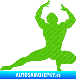 Samolepka Kulturista 009 levá 3D karbon zelený kawasaki