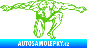 Samolepka Kulturista 016 pravá 3D karbon zelený kawasaki