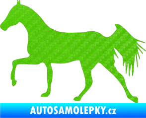 Samolepka Kůň 001 levá 3D karbon zelený kawasaki