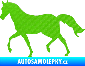 Samolepka Kůň 003 levá 3D karbon zelený kawasaki