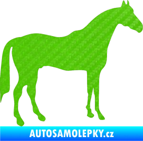 Samolepka Kůň 004 pravá 3D karbon zelený kawasaki