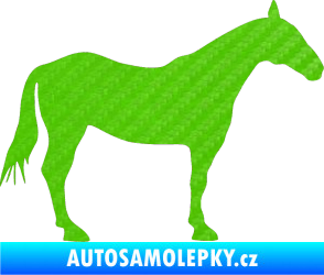 Samolepka Kůň 005 pravá 3D karbon zelený kawasaki