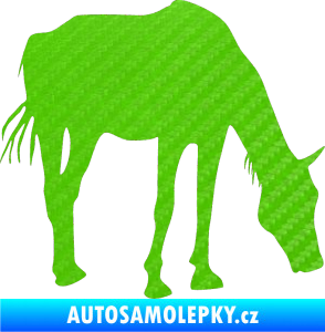 Samolepka Kůň 008 pravá 3D karbon zelený kawasaki