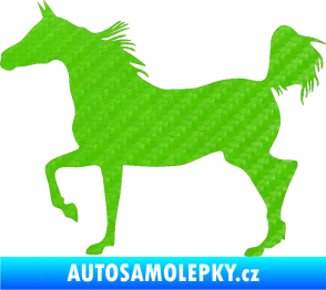 Samolepka Kůň 009 levá 3D karbon zelený kawasaki