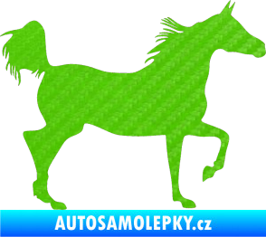 Samolepka Kůň 009 pravá 3D karbon zelený kawasaki