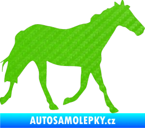 Samolepka Kůň 012 pravá 3D karbon zelený kawasaki