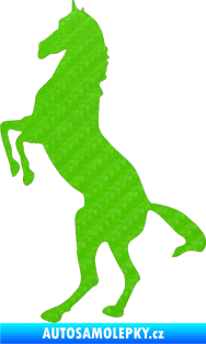 Samolepka Kůň 013 levá na zadních 3D karbon zelený kawasaki