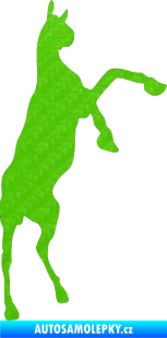 Samolepka Kůň 016 pravá 3D karbon zelený kawasaki