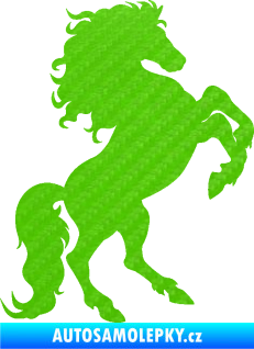 Samolepka Kůň 038 pravá 3D karbon zelený kawasaki