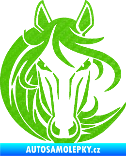 Samolepka Kůň 043 levá 3D karbon zelený kawasaki