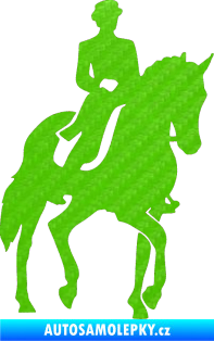 Samolepka Kůň drezura pravá 3D karbon zelený kawasaki