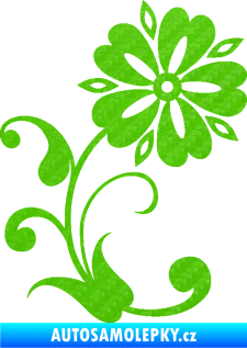 Samolepka Květina dekor 001 pravá 3D karbon zelený kawasaki
