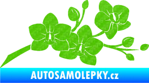 Samolepka Květina dekor 008 pravá orchidej 3D karbon zelený kawasaki