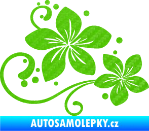 Samolepka Květina dekor 035 pravá 3D karbon zelený kawasaki