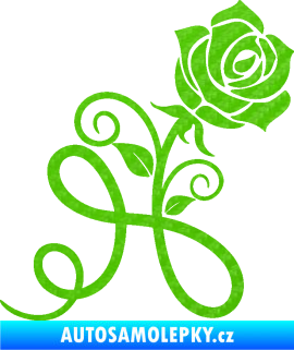 Samolepka Květina dekor 036 pravá růže 3D karbon zelený kawasaki