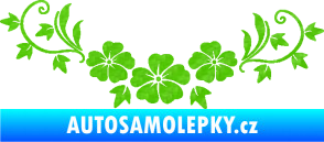 Samolepka Květina dekor 045 levá ibišky 3D karbon zelený kawasaki