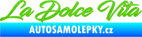 Samolepka La Dolce Vita nápis - Sladký Život 3D karbon zelený kawasaki
