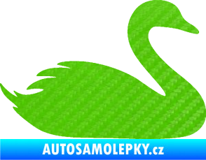 Samolepka Labuť 001 pravá 3D karbon zelený kawasaki