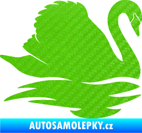 Samolepka Labuť 003 pravá 3D karbon zelený kawasaki