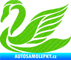 Samolepka Labuť 005 levá 3D karbon zelený kawasaki