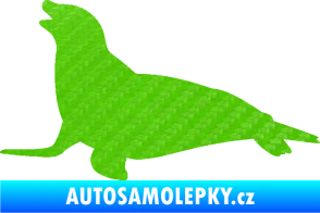 Samolepka Lachtan 002 levá 3D karbon zelený kawasaki