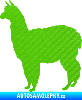 Samolepka Lama 002 levá alpaka 3D karbon zelený kawasaki