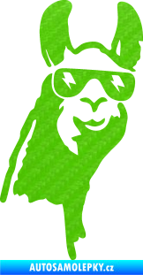 Samolepka Lama 003 pravá 3D karbon zelený kawasaki