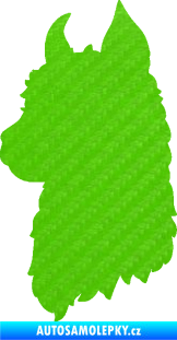 Samolepka Lama 006 levá silueta 3D karbon zelený kawasaki