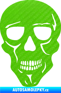 Samolepka Lebka 040 levá 3D karbon zelený kawasaki