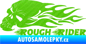 Samolepka Lebka 051 levá rough rider 3D karbon zelený kawasaki
