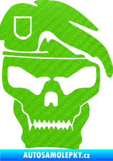 Samolepka Lebka army pravá 3D karbon zelený kawasaki