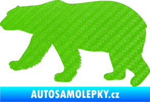 Samolepka Lední medvěd 002 levá 3D karbon zelený kawasaki