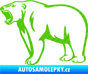Samolepka Lední medvěd 003 levá 3D karbon zelený kawasaki
