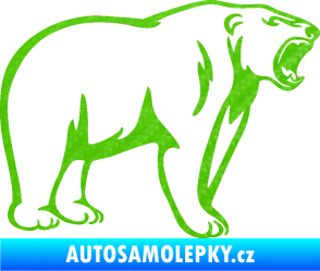 Samolepka Lední medvěd 003 pravá 3D karbon zelený kawasaki