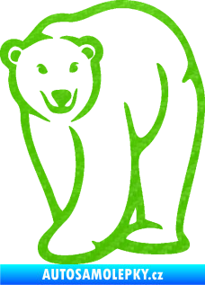 Samolepka Lední medvěd 004 levá 3D karbon zelený kawasaki