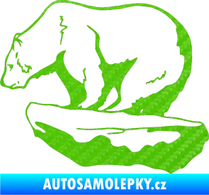 Samolepka Lední medvěd levá 3D karbon zelený kawasaki