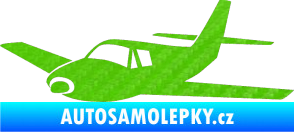 Samolepka Letadlo 001 levá 3D karbon zelený kawasaki