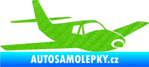 Samolepka Letadlo 001 pravá 3D karbon zelený kawasaki