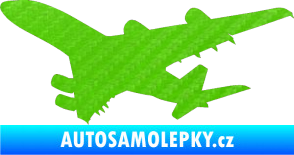 Samolepka Letadlo 002 levá 3D karbon zelený kawasaki