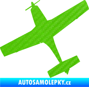 Samolepka Letadlo 003 levá 3D karbon zelený kawasaki