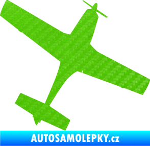 Samolepka Letadlo 003 pravá 3D karbon zelený kawasaki